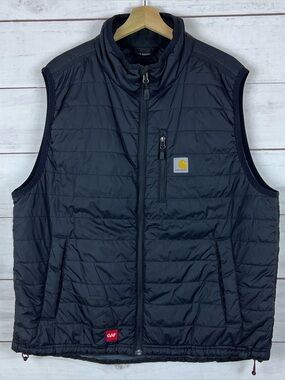Carhartt Vest Mens Size XL Gilliam Rain Defender Lightweight Insulated Black